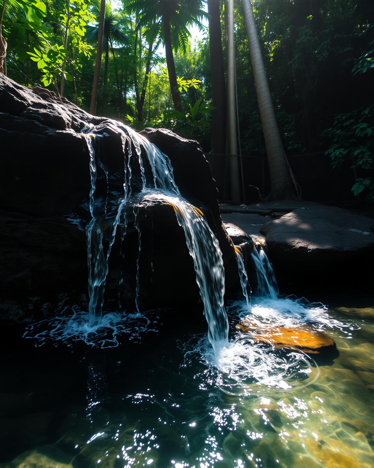 Crystal clear spring water in tropical forest